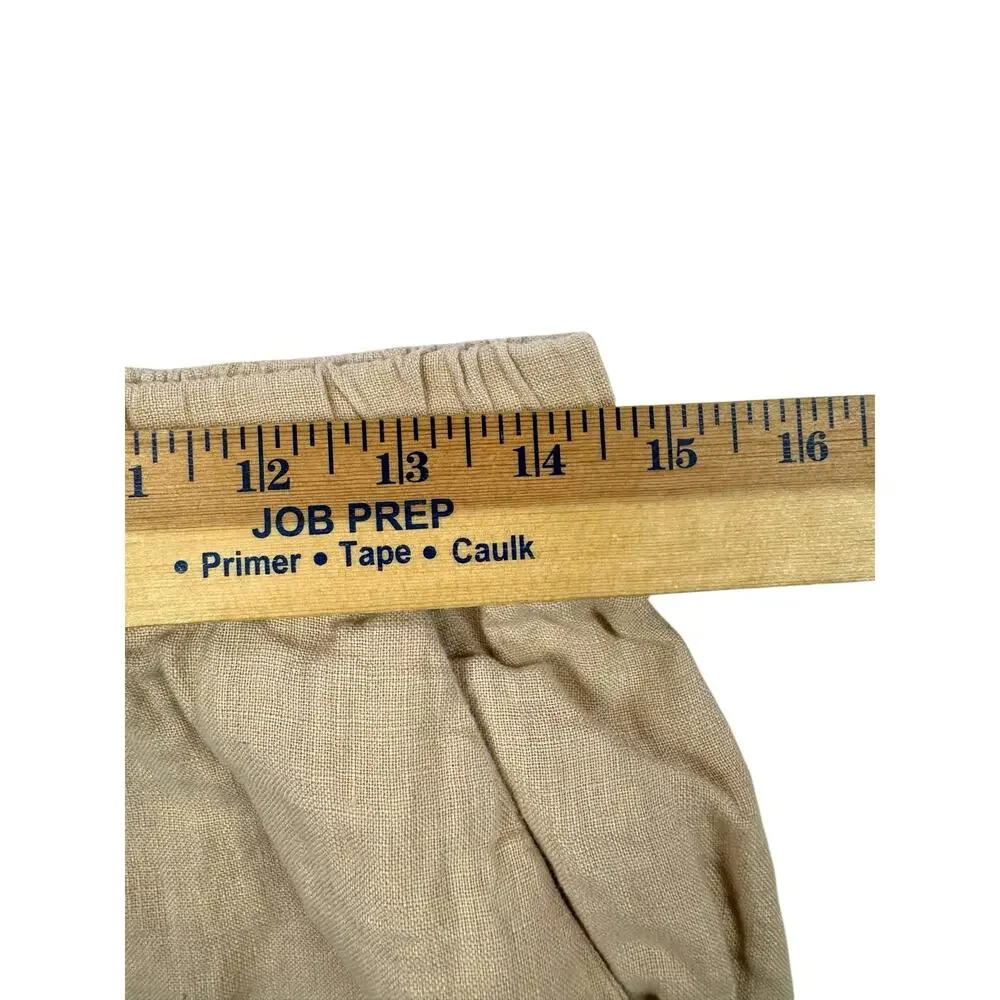 Quince 100% European Linen Pants S Driftwood Tan Pull On 25